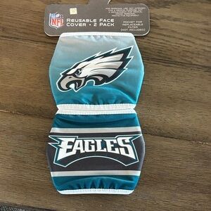 NFL Eagles Teal and Black reusable Face Cover 2 pack set face mask Set